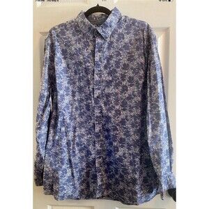 Mens Size Large Rowm Button Down Dress/casual  Cotton Shirt EUC